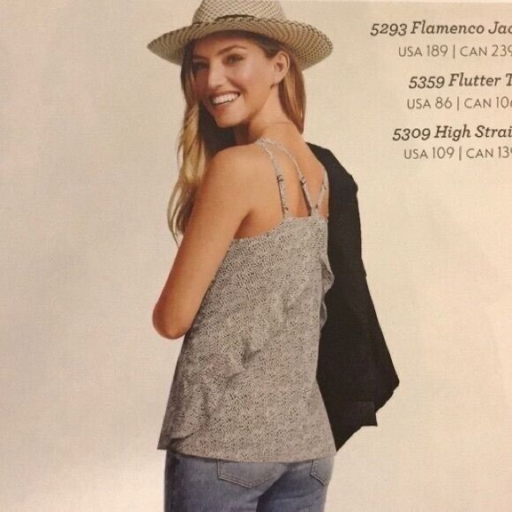 White CAbi flutter top